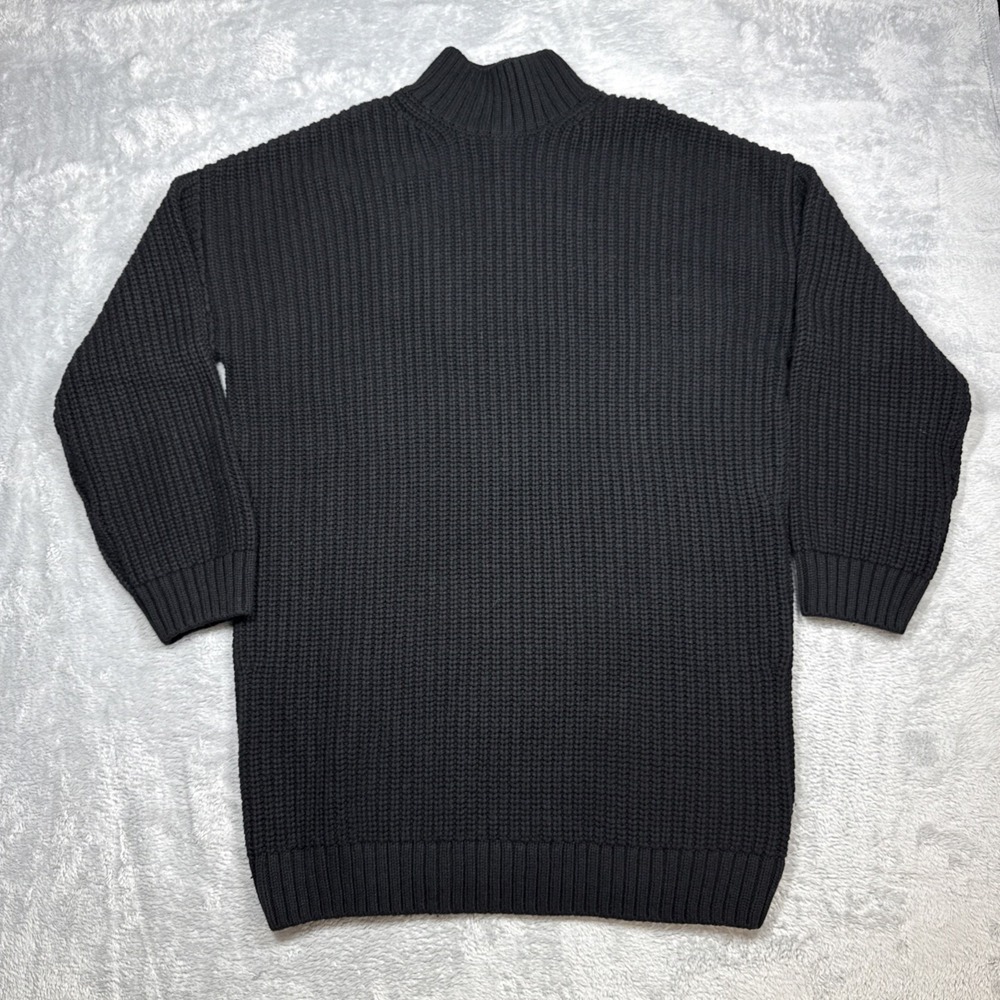 GAP Oversized Turtleneck Mini Sweater Dress Women Large TALL Black Ribbed Soft